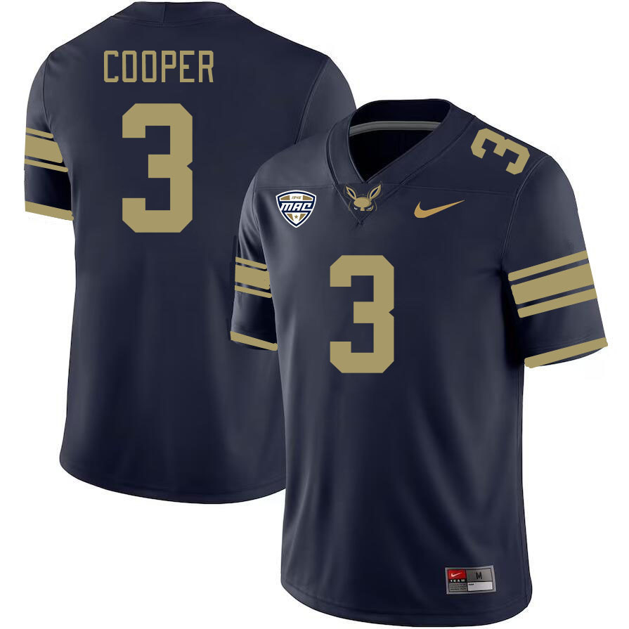 Men-Youth #3 Shammond Cooper Akron Zips 2023 College Football Jerseys Stitched Sale-Navy